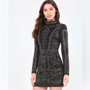 Bebe Studded Jaquard Dress